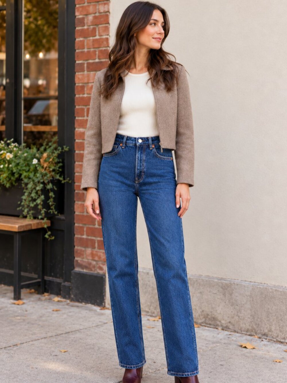 Reformation Pamela Ultra High Rise Straight Leg Jeans Wallis Faded Denim Size 24